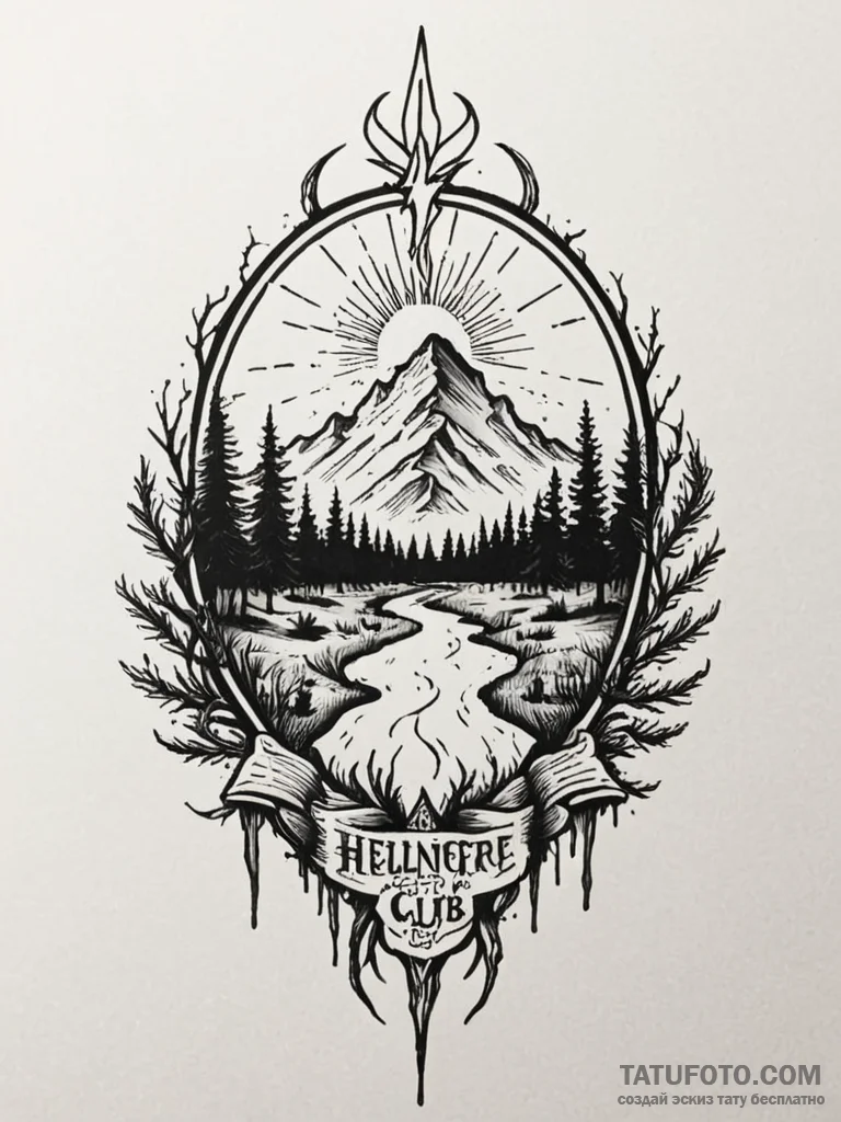 The hellfire club logo from stranger things,... - эскиз тату (№1752303242_0, 12.07.2025 06:54) — Tatufoto.com