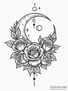 Moon phases, minimalist sequence, concept art... - эскиз тату (№1752303579_0, 12.07.2025 06:59) — Tatufoto.com
