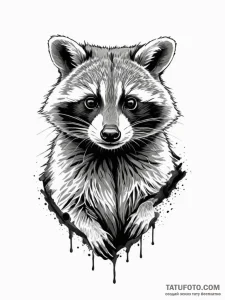 Raccoon - эскиз тату (№1752303662_0, 12.07.2025 07:01) — Tatufoto.com