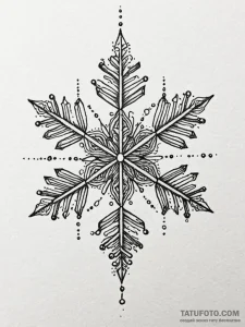 Snowflake under a microscope, tattoo sketch d... - эскиз тату (№1752304163_0, 12.07.2025 07:09) — Tatufoto.com