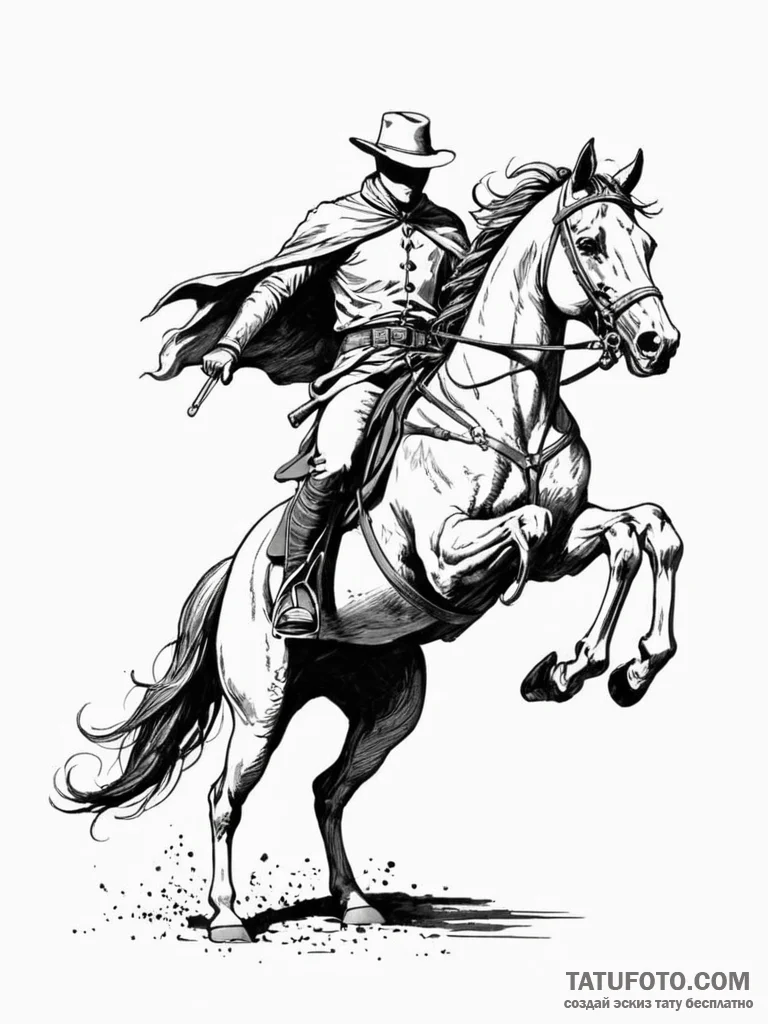 Headless horseman, ink illustration for tatto... - эскиз тату (№1752304413_0, 12.07.2025 07:13) — Tatufoto.com
