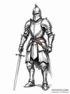 Knight - эскиз тату (№1752305248_0, 12.07.2025 07:27) — Tatufoto.com