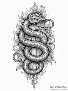Burning chain forming serpent, concept art fo... - эскиз тату (№1752305413_0, 12.07.2025 07:30) — Tatufoto.com