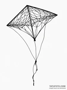 Kite caught in spectral net, ink illustration... - эскиз тату (№1752305497_0, 12.07.2025 07:31) — Tatufoto.com