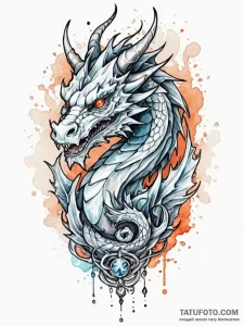 Dragon soul bound in crystal, tattoo drawing... - эскиз тату (№1752305913_0, 12.07.2025 07:38) — Tatufoto.com