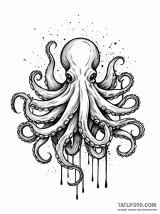 Octopus, ink illustration for tattoo, waterco... - эскиз тату (№1752306163_0, 12.07.2025 07:42) — Tatufoto.com
