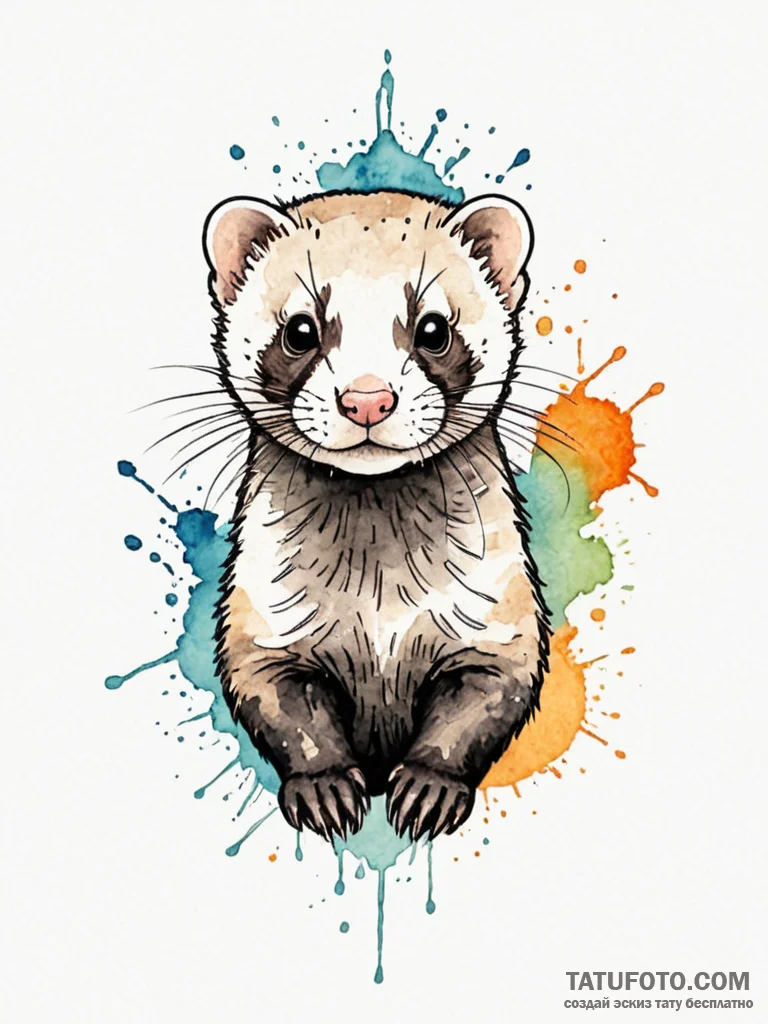 Ferret, tattoo line art, clean lines, crisp o… — эскиз тату (№1752306665_0, 12.07.2025 07:51) — Tatufoto.com