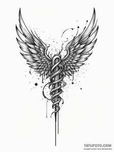 Ashen wings falling apart, artistic tattoo sk... - эскиз тату (№1752306919_0, 12.07.2025 07:55) — Tatufoto.com