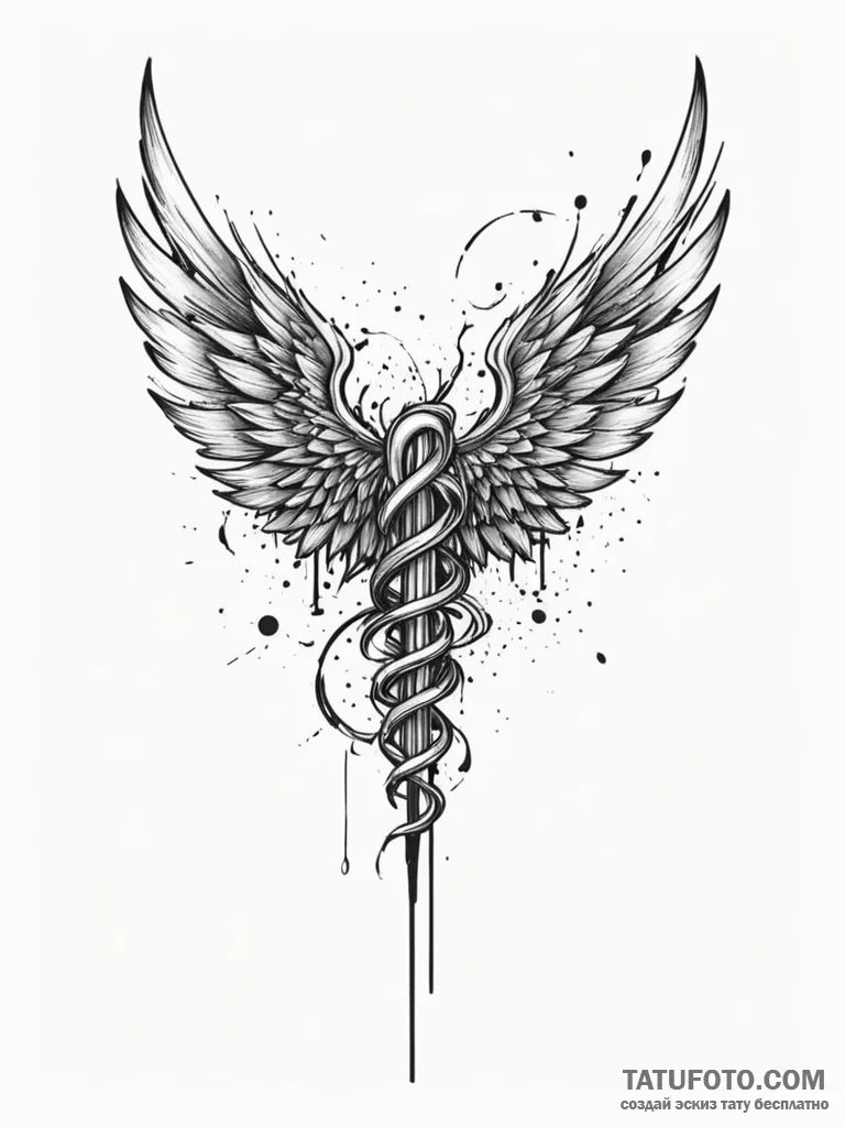 Ashen wings falling apart, artistic tattoo sk... - эскиз тату (№1752306919_0, 12.07.2025 07:55) — Tatufoto.com