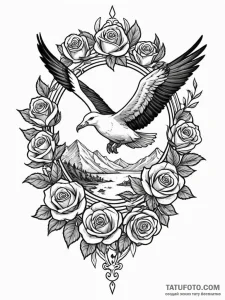 Albatross in flight, symbolizing long journey... - эскиз тату (№1752307172_0, 12.07.2025 07:59) — Tatufoto.com