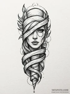 A detailed bandage wrap, healing,, tattoo dra... - эскиз тату (№1752307342_0, 12.07.2025 08:02) — Tatufoto.com