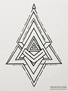 Valknut symbol, the knot of the slain, with t... - эскиз тату (№1752307512_0, 12.07.2025 08:05) — Tatufoto.com