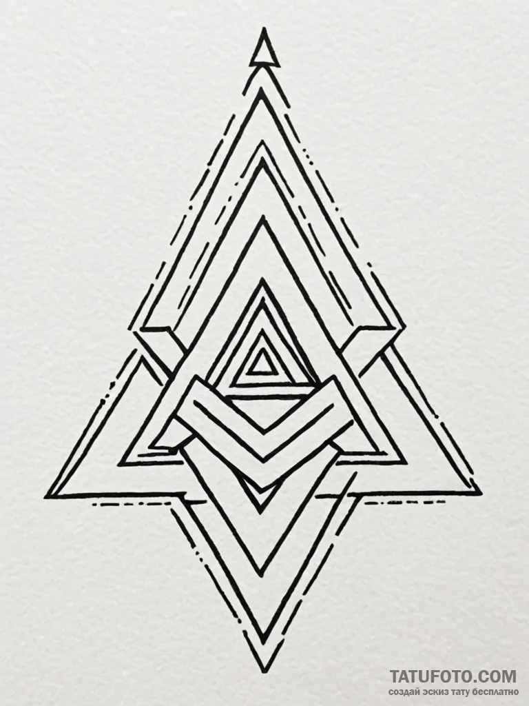Valknut symbol, the knot of the slain, with t… — эскиз тату (№1752307512_0, 12.07.2025 08:05) — Tatufoto.com