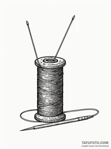 A sewing needle and thread - эскиз тату (№1752308694_0, 12.07.2025 08:24) — Tatufoto.com