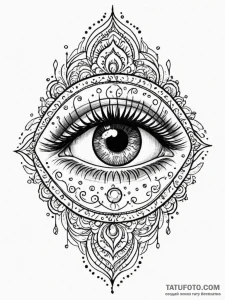 Eye of the storm revealing a serene sky, arti... - эскиз тату (№1752309201_0, 12.07.2025 08:33) — Tatufoto.com