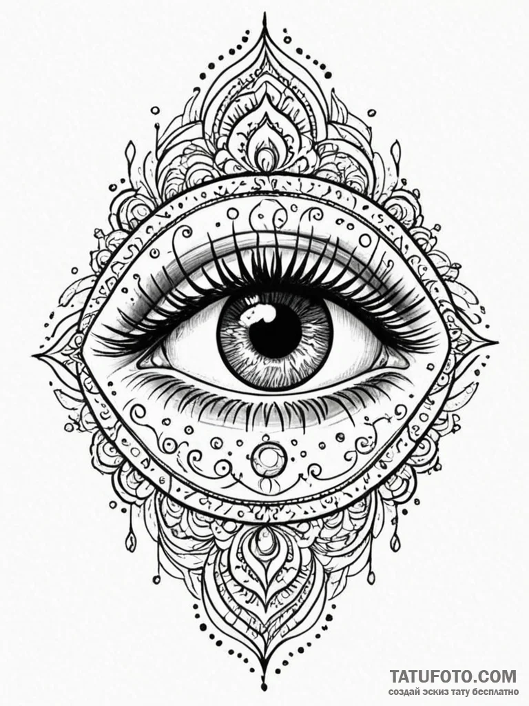 Eye of the storm revealing a serene sky, arti… — эскиз тату (№1752309201_0, 12.07.2025 08:33) — Tatufoto.com