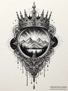 Obsidian crown devouring starlight, artistic... - эскиз тату (№1752309453_0, 12.07.2025 08:37) — Tatufoto.com