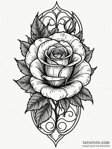 Black rose blooming in glass, artistic tattoo... - эскиз тату (№1752310213_0, 12.07.2025 08:50) — Tatufoto.com