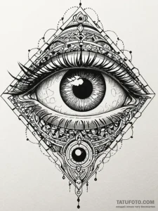 Cyborg eye, ink illustration for tattoo, high... - эскиз тату (№1752310297_0, 12.07.2025 08:51) — Tatufoto.com