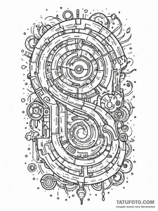 Earthworm tunneling through a motherboard, ta... - эскиз тату (№1752310881_0, 12.07.2025 09:01) — Tatufoto.com