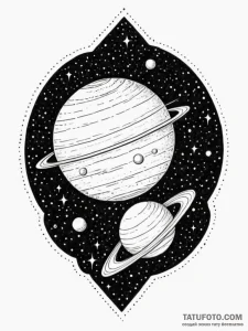 Jupiter (planet), tattoo flash sheet design,... - эскиз тату (№1752312228_0, 12.07.2025 09:23) — Tatufoto.com