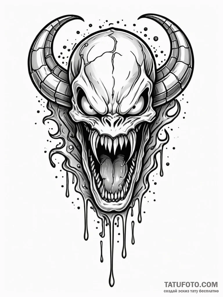 Engraved fang dripping venom, tattoo sketch d... - эскиз тату (№1752313318_0, 12.07.2025 09:41) — Tatufoto.com