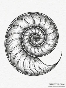 Nautilus shell with chambers filled with nebu... - эскиз тату (№1752313569_0, 12.07.2025 09:46) — Tatufoto.com