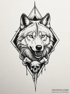 Wolf talon gripping bone relic, tattoo flash... - эскиз тату (№1752313819_0, 12.07.2025 09:50) — Tatufoto.com