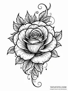 Astral rose blooming in darkness, tattoo sket... - эскиз тату (№1752314483_0, 12.07.2025 10:01) — Tatufoto.com