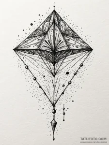 Kite, artistic tattoo sketch, dotwork shading... - эскиз тату (№1752315825_0, 12.07.2025 10:23) — Tatufoto.com