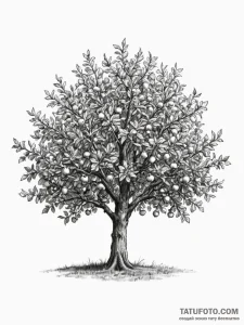 Apple tree - эскиз тату (№1752316074_0, 12.07.2025 10:27) — Tatufoto.com