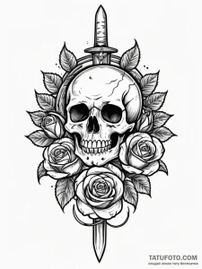 Dagger, tattoo flash sheet design, on a clean... - эскиз тату (№1752316409_0, 12.07.2025 10:33) — Tatufoto.com