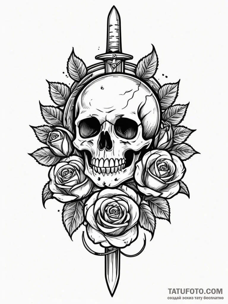 Dagger, tattoo flash sheet design, on a clean… — эскиз тату (№1752316409_0, 12.07.2025 10:33) — Tatufoto.com