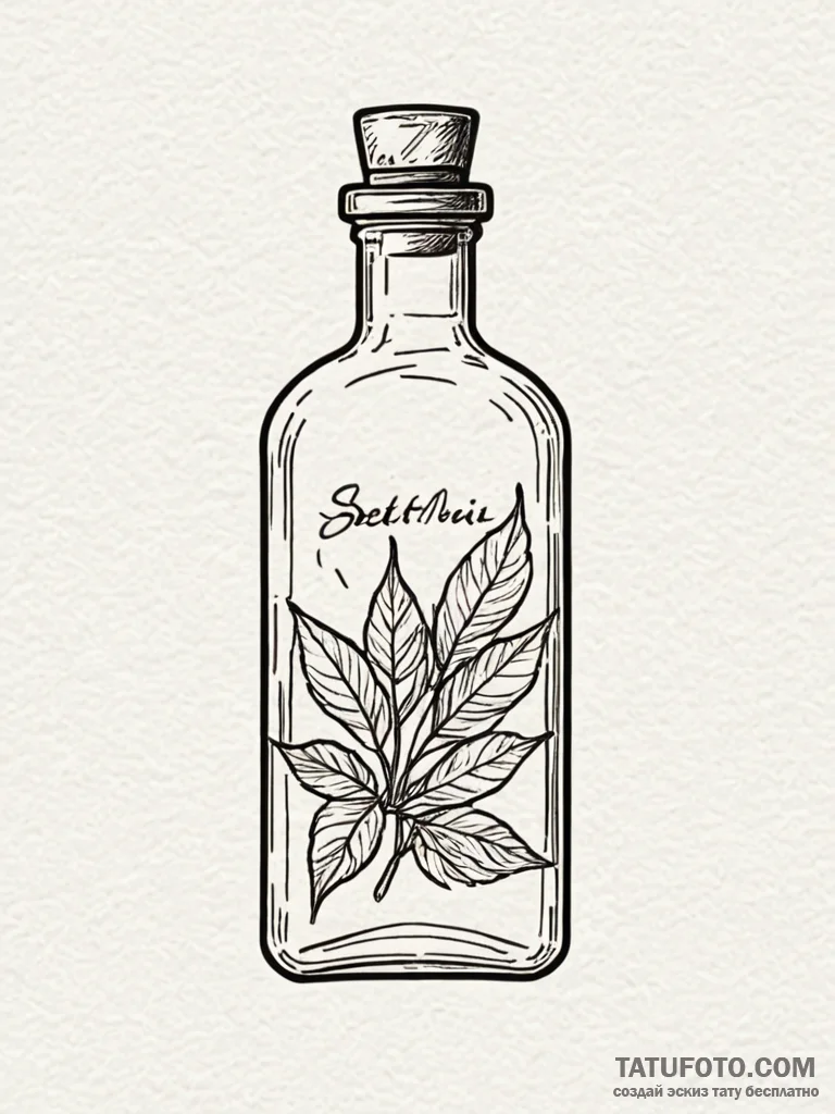 A health potion bottle (from video games), in... - эскиз тату (№1752317160_0, 12.07.2025 10:46) — Tatufoto.com