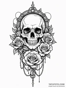 Bone relic bound in chains, tattoo line art,... - эскиз тату (№1752318079_0, 12.07.2025 11:01) — Tatufoto.com