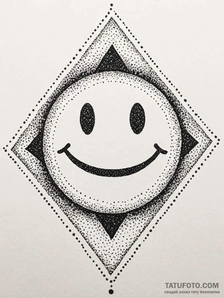 Smiley face with x's for eyes, tattoo drawing... - эскиз тату (№1752318162_0, 12.07.2025 11:02) — Tatufoto.com