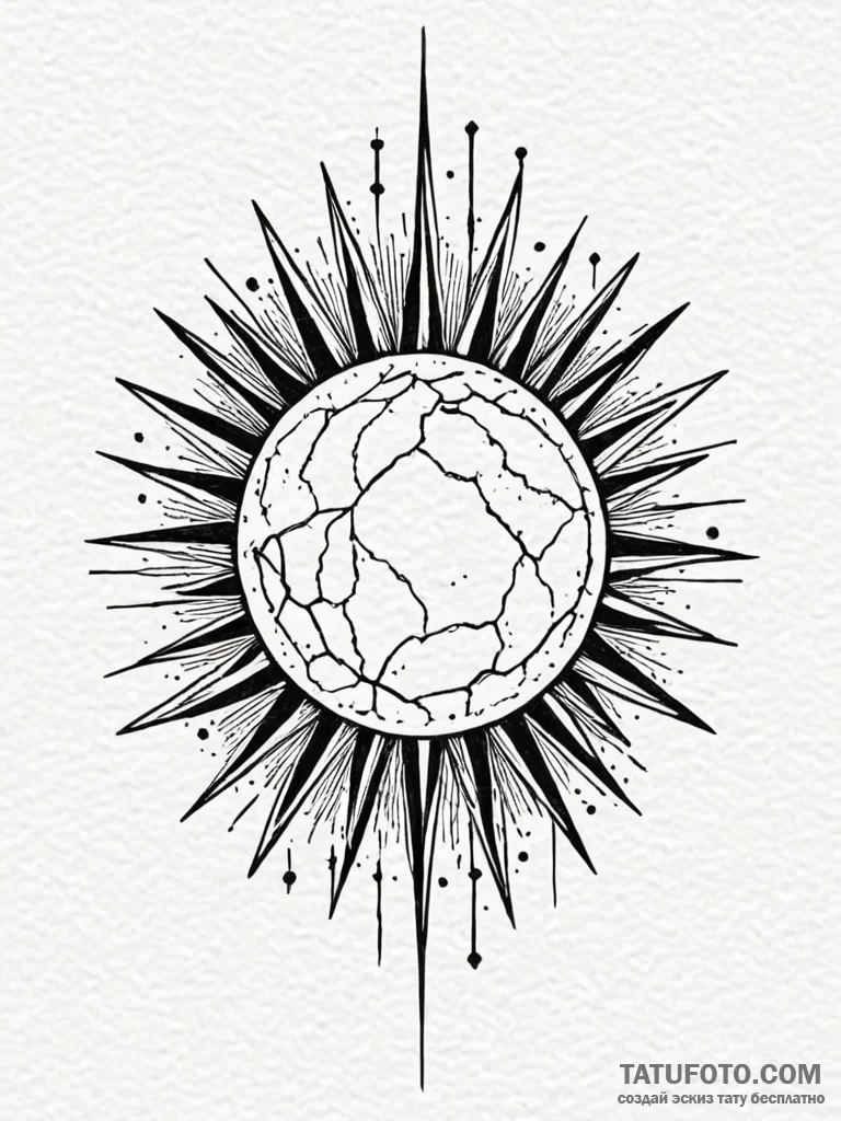Solar panel, cracked and absorbing the light… — эскиз тату (№1752318246_0, 12.07.2025 11:04) — Tatufoto.com