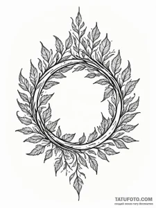 Recycling symbol made of withered leaves and... - эскиз тату (№1752319848_0, 12.07.2025 11:30) — Tatufoto.com