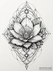 A venus flytrap closing, tattoo line art, dot... - эскиз тату (№1752320760_0, 12.07.2025 11:46) — Tatufoto.com