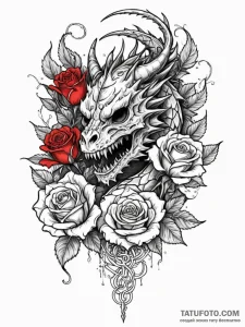 Dragon seal cracking open, tattoo drawing out... - эскиз тату (№1752321014_0, 12.07.2025 11:50) — Tatufoto.com