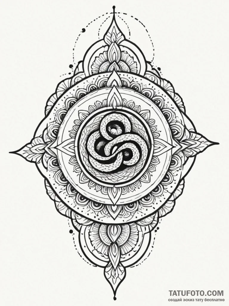 Noble serpent through spectral bloom, tattoo… — эскиз тату (№1752321098_0, 12.07.2025 11:51) — Tatufoto.com