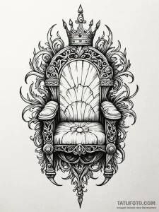 Black iron crown atop bone throne, tattoo dra... - эскиз тату (№1752321435_0, 12.07.2025 11:57) — Tatufoto.com