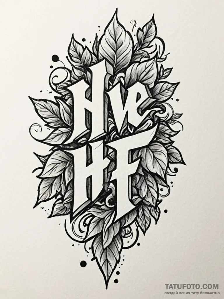 Black ivy growing from blade, artistic tattoo... - эскиз тату (№1752321772_0, 12.07.2025 12:02) — Tatufoto.com