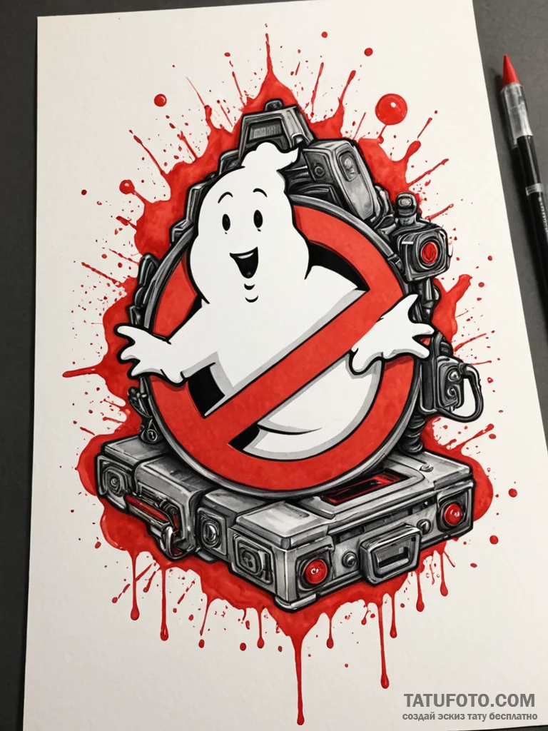 A ghostbusters ghost trap, tattoo sketch desi... - эскиз тату (№1752322023_0, 12.07.2025 12:07) — Tatufoto.com