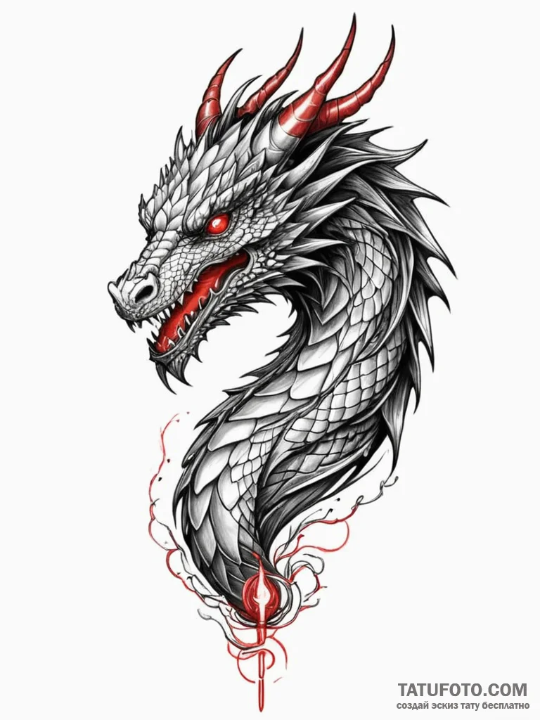 Dragon scales glowing beneath skin, tattoo sk... - эскиз тату (№1752323110_0, 12.07.2025 12:25) — Tatufoto.com