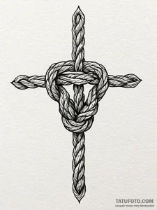 Sailor's knot tied in a delicate, golden rope... - эскиз тату (№1752323360_0, 12.07.2025 12:29) — Tatufoto.com