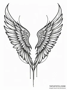 Wings, artistic tattoo sketch, blackwork tatt... - эскиз тату (№1752323863_0, 12.07.2025 12:37) — Tatufoto.com