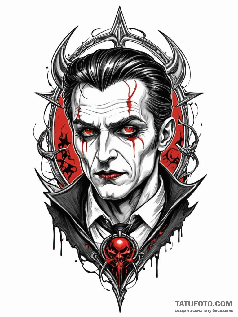 Vampire relic sealed in frost, ink illustrati... - эскиз тату (№1752324448_0, 12.07.2025 12:47) — Tatufoto.com