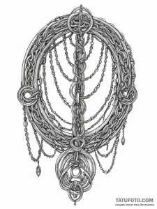 Ivory chains wrapped around relic, concept ar... - эскиз тату (№1752324531_0, 12.07.2025 12:48) — Tatufoto.com
