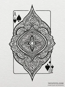 Playing card, ace of hearts, tattoo drawing o... - эскиз тату (№1752324698_0, 12.07.2025 12:51) — Tatufoto.com